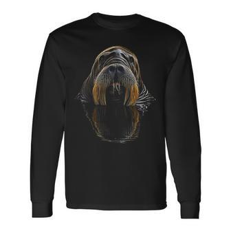 セイウチ 動物 グラフィック イラスト セイウチ 長袖Tシャツ - Kawaiitshirt