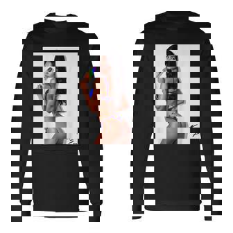 セクシーガールグラフィックtシャツ アイスポップのセクシーなラティーナブーティーガール。 長袖Tシャツ - Kawaiitshirt