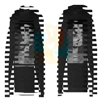 セクシーガールグラフィックtシャツ プールでセクシーなアジアのピンナップガール 長袖Tシャツ - Kawaiitshirt