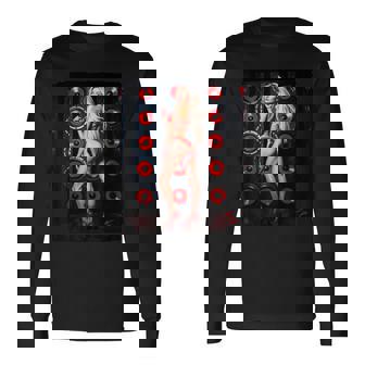 セクシーガールグラフィックtシャツ 赤いビキニを着たブロンドゴーゴーダンサー 長袖Tシャツ - Kawaiitshirt