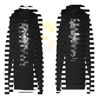 セルフィーを撮るかわいいテディベア 長袖Tシャツ - Kawaiitshirt