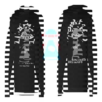 ゼブラヘッド脳侵略者面白いデザイン。 長袖Tシャツ - Kawaiitshirt