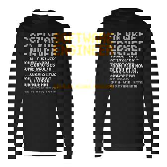 ソフトウェアエンジニア定義面白いコンピュータサイエンスジョーク 長袖Tシャツ - Kawaiitshirt