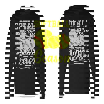 ソフトボールは私の好きな季節の楽しいデザイン。 長袖Tシャツ - Kawaiitshirt