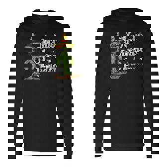 ソンブレロを持ったクールなサボテン メキシコのファン 長袖Tシャツ - Kawaiitshirt