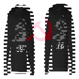 ソ連ロシアソビエト連合ハンマー 胸に鎌 Cccp付き 長袖Tシャツ - Kawaiitshirt