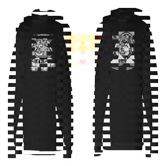 タイガーポケット タイガーインポケットタイガー のぞき見トラ カミングアウト 長袖Tシャツ - Kawaiitshirt