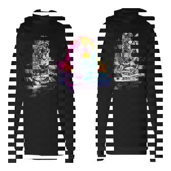 タイガーミュージック Dj ターンテーブル Dj タイガーテクノ ダンスクラブ ハウス 長袖Tシャツ - Kawaiitshirt