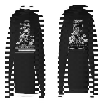タイガーミュージック Dj テクノダンスクラブ ハウス ターンテーブル Dj タイガー 長袖Tシャツ - Kawaiitshirt