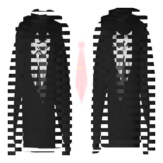 タキシード メンズ レディース キッズ プリント スーツ & ネクタイ おもしろコスチューム 長袖Tシャツ - Kawaiitshirt