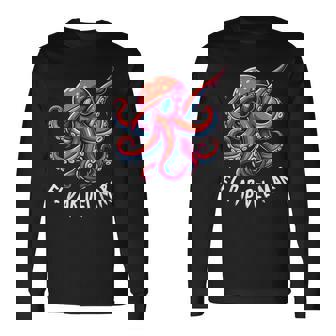 タコ、サングラスタコ動物、エルダブデルマール 長袖Tシャツ - Kawaiitshirt