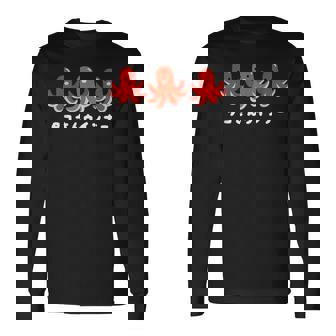 タコのウィンナー タコの食べ物のイラスト かわいい 面白い 長袖Tシャツ - Kawaiitshirt