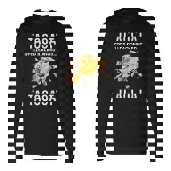 タコキャットは後ろ向きに綴られたタコキャット 愛猫とタコス 長袖Tシャツ - Kawaiitshirt