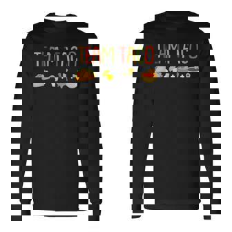 タコチューズデイの楽しみは、タコス好きのためのデザイン 長袖Tシャツ - Kawaiitshirt