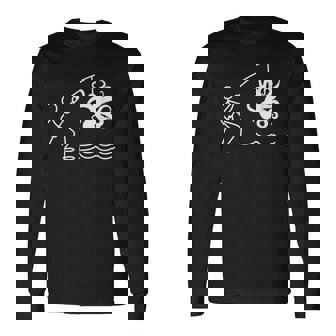 タコ釣りタコクラーケンケンケファロポッド ファニータコ 長袖Tシャツ - Kawaiitshirt
