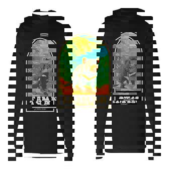 タスマン国立公園 ヴィンテージ タスマニアデビルアート 長袖Tシャツ - Kawaiitshirt