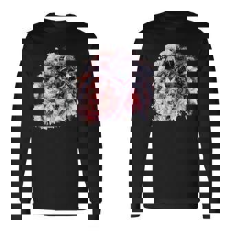 タランチュラ フローラル アートワーク アニマルアート 野生動物 タランチュラ 恋人 長袖Tシャツ - Kawaiitshirt