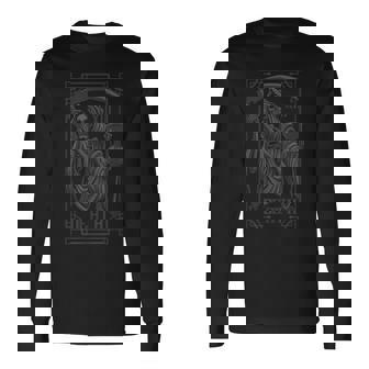 タロットカードシャツ ゴス 死神 オカルト異教徒 悪魔 長袖Tシャツ - Kawaiitshirt