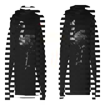 ダチョウ 動物 モチーフ イラスト ダチョウ 長袖Tシャツ - Kawaiitshirt