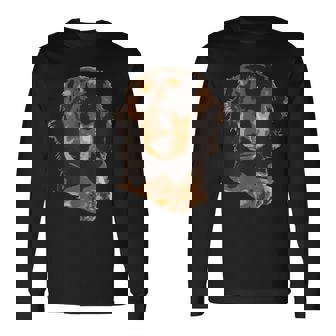 ダックス イラスト 愛犬家 犬 アート 長袖Tシャツ - Kawaiitshirt