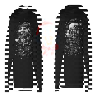 ダックスフント ウィーナー 犬 サンタ 帽子 面白い かわいい クリスマス 長袖Tシャツ - Kawaiitshirt