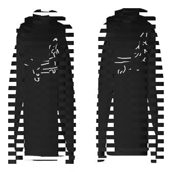 ダックスフンド 犬のモチーフの動物の顔 アートモチーフの犬 長袖Tシャツ - Kawaiitshirt