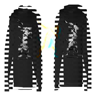 ダビングするミーアキャット 面白いモチーフ 踊るダブ スリケート 長袖Tシャツ - Kawaiitshirt