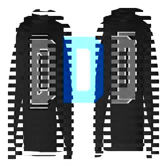 ダブリン郡 スカイブルー ネイビー アルファベット D ゲール語 フットボール ハーリング 長袖Tシャツ - Kawaiitshirt