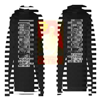 ダークユーモアは食べ物のようです スターリン・ソビエト共産主義のプロパガンダ 長袖Tシャツ - Kawaiitshirt