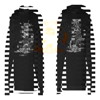 チェス メンズ レディース キッズ 猫 チェスプレイヤー 長袖Tシャツ - Kawaiitshirt