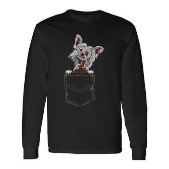 チャイニーズクレステッド チャイニーズクレステッドドッグ 子犬 長袖Tシャツ - Kawaiitshirt