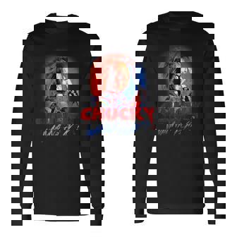 チャッキー・ワナ・プレイ・ブラッディ・ナイフ 長袖Tシャツ - Kawaiitshirt