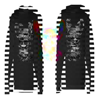 チワワとサングラスの犬 かわいいチワワが大好き 長袖Tシャツ - Kawaiitshirt