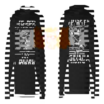 チワワデザイン レディース メンズ チワワ 犬 チワワ 恋人 長袖Tシャツ - Kawaiitshirt