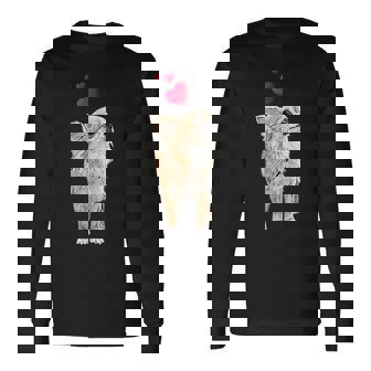 チワワ犬とハートのかわいい子犬のモチーフ 長袖Tシャツ - Kawaiitshirt