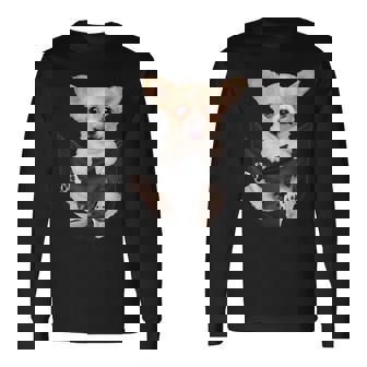 チワワ犬愛好家のためのポケットに入った面白いチワワ犬。 長袖Tシャツ - Kawaiitshirt