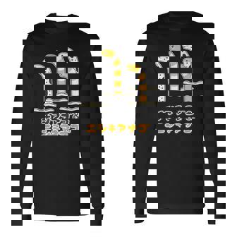 チンアナゴ & ニシキアナゴ（Bタイプ 文字あり）【どうぶつフレンズ】水族館の生き物 かわいい 面白 動物 イラスト 長袖Tシャツ - Kawaiitshirt