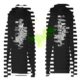 チンチラ T-Rex 恐竜 ペット おもしろい ティラノサウルス 長袖Tシャツ - Kawaiitshirt