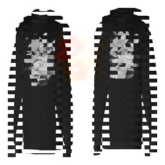 チンチラ ハイビスカス ブルーム ハーモニー フローラル チンチララバーズ 長袖Tシャツ - Kawaiitshirt