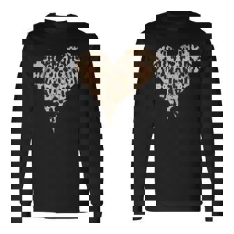 チーター ヒョウ柄 ハート 長袖Tシャツ - Kawaiitshirt