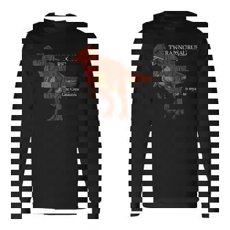 ティラノサウルス・レックスのリアルなデッサン 長袖Tシャツ - Kawaiitshirt