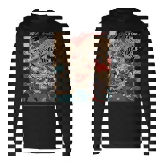 ティラノサウルス浮世絵 長袖Tシャツ - Kawaiitshirt