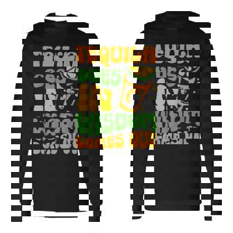 テキーラが知恵を生む 酒飲み ドリンク 飲酒 テキーラ 長袖Tシャツ - Kawaiitshirt