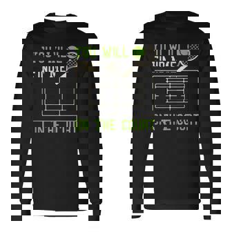 テニスコート テニスプレーヤー おもしろ名言集 長袖Tシャツ - Kawaiitshirt