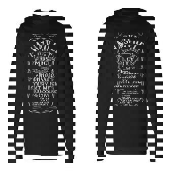 テネシー州ナッシュビル・カントリー・ウェスタン・ミュージック アメリカ 長袖Tシャツ - Kawaiitshirt