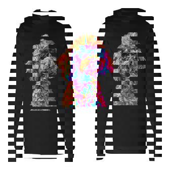 トイプードル愛好家デザイン ポップアート 面白いトイプードル 犬 長袖Tシャツ - Kawaiitshirt