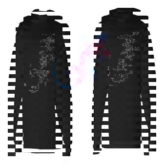 トカゲ爬虫類 マオリ柄 カメレオンヤモリ 長袖Tシャツ - Kawaiitshirt