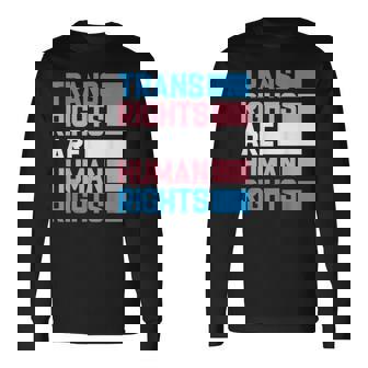 トランスライツは人権トランスジェンダープライドフラッグ 長袖Tシャツ - Kawaiitshirt