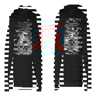 トリゲイツ 伏見稲荷 京都 和風 きつねマスク 長袖Tシャツ - Kawaiitshirt