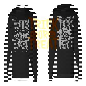 トリックオアトリートパンプキンフェイスハロウィングラフィック。 長袖Tシャツ - Kawaiitshirt